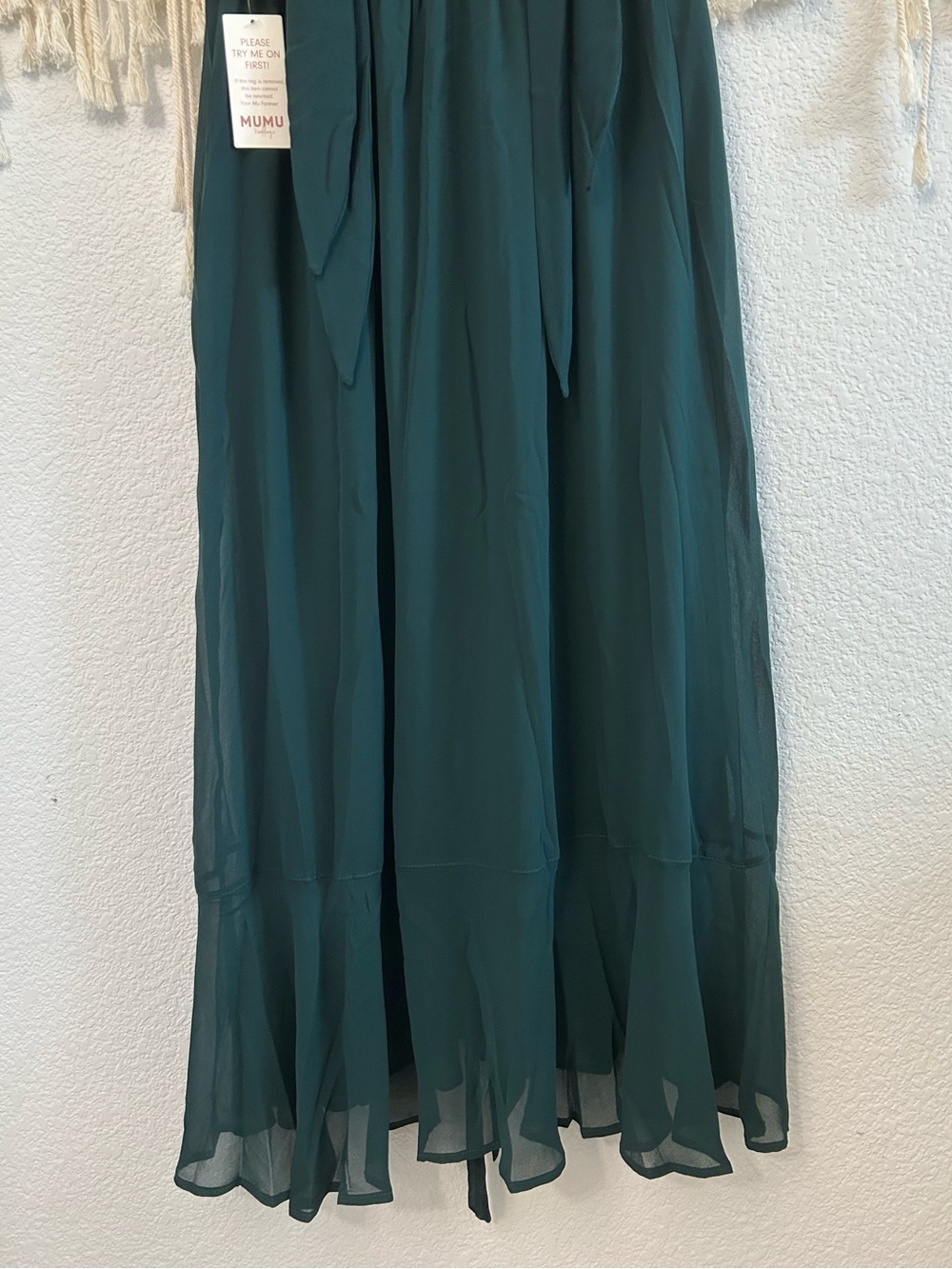 SHOW ME YOUR MUMU Claire Elegant Emerald Chiffon Midi Dress Bridesmaid NWT - Picture 12 of 16